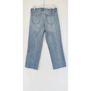 Social Standard by Sanctuary Size 14 Blue High Rise Crop Straight Jeans Raw Hem